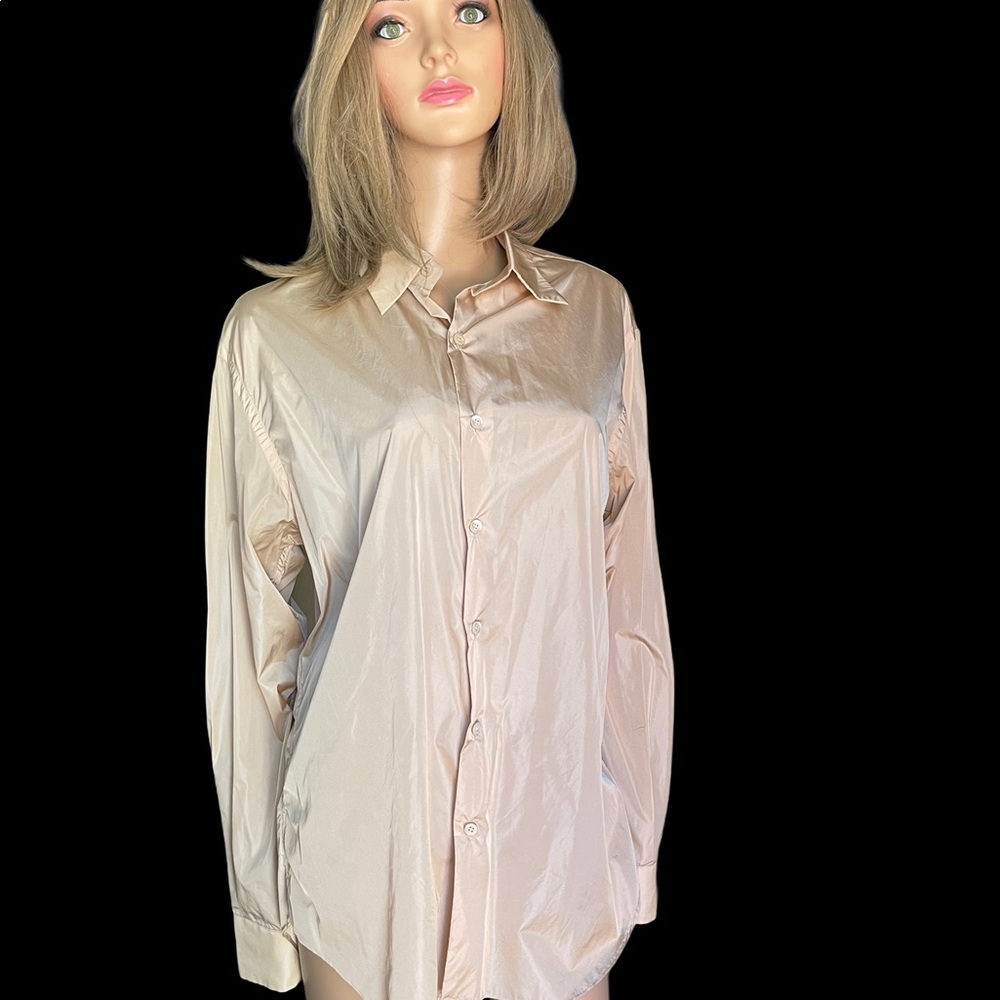 Prada women beige shirt size 40 (4)USA - Picture 8 of 14